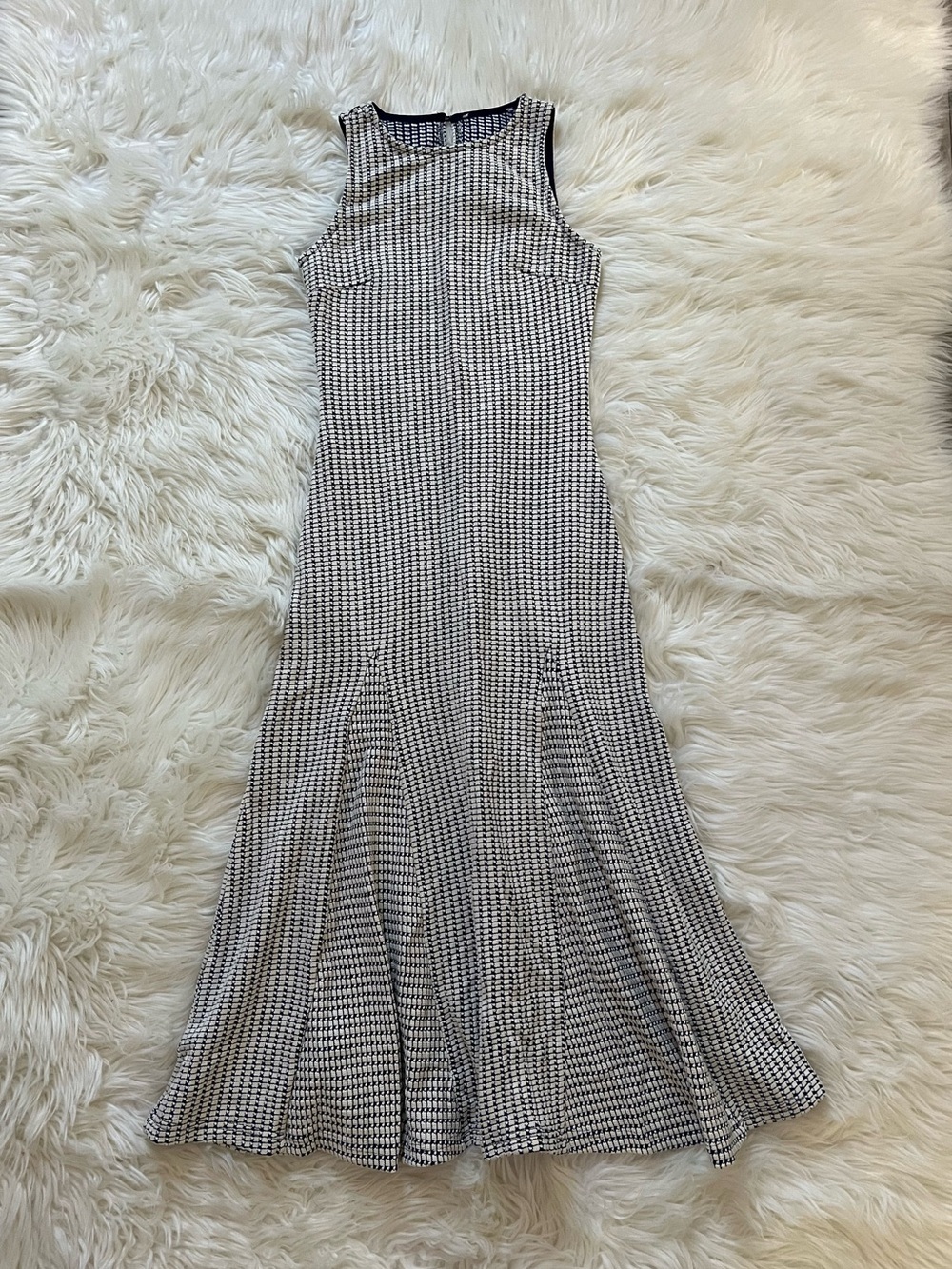 En Saison Cream and Navy Midi Dress - Picture 3 of 10